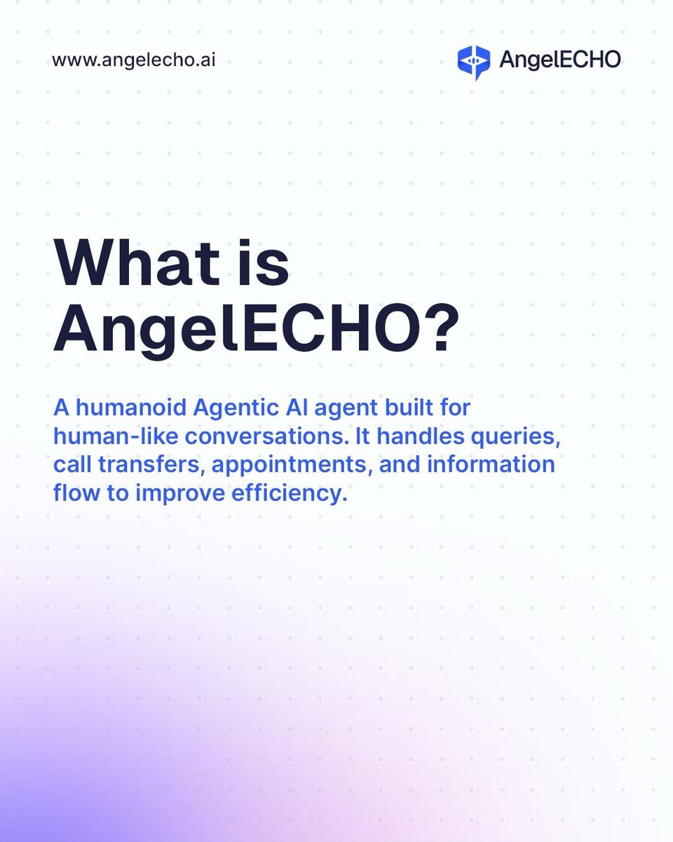 angelecho67's tweet photo. The future of business communication starts here 🚀🤖

AngelECHO is a humanoid Agentic AI agent designed for human-like conversations.

Built for speed. Built for scale. Built for 24/7 performance. ⚡

🌐 https://t.co/wnuvAJJehU
📞 +1 888-219-8665

#AngelECHO #AIRevolution https://t.co/San3WgYRzL