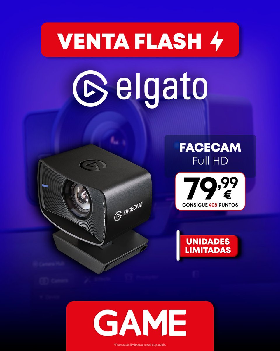 VideojuegosGAME's tweet photo. ¡Este gato quiere verte el careto en alta definición! 😻
Aprovecha nuestra #VentaFlash de hoy y consigue tu webcam Facecam de Elgato, ideal para tus streamings por solo 79,99€. ¡Corre que son unidades limitadas! 👇
https://t.co/ZGlJ59xNs5 https://t.co/Jf1Aj6vQm3