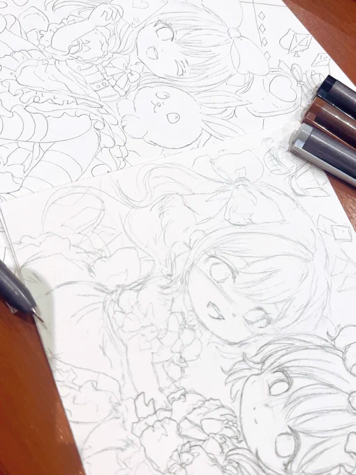 この2作品仕上がったら出品予定です #イラスト #透明水彩 #アナログ絵 #ヤフオク出品予定