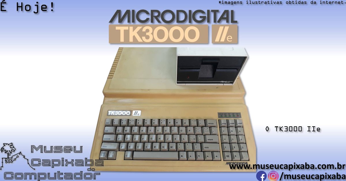museucapixaba's tweet photo. É hoje! O microcomputador Microdigital TK-3000 IIe faz 40 anos!

+em https://t.co/SbWYm19IsX

#MuseuCapixaba #mcc #éhoje #museu #tecnologia #OnThisDay #Microdigital #TK3000IIe #TK2000 #TK82C #TK83 #TK85 #TK90X #TKDOS #TKPRODOS #AppleClone #AppleII #AppleIIe #WDC65C02 #AppleDOS https://t.co/VqCxd13dN6