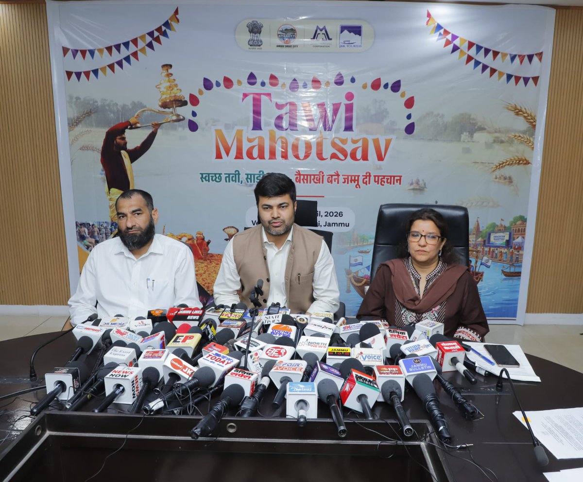 Jammu_SmartCity's tweet photo. Celebrate Tawi Mahotsav 2026 this Baisakhi!
April 14–16 | Tawi Riverfront
Enjoy Aarti, Dangal, boating, food & live shows—while promoting a cleaner Jammu under Swachh Bharat Mission.
@Devansh_IAS
@diprjk
#TawiMahotsav #Baisakhi #CleanJammu #JammuSmartCity https://t.co/mIYJKGEV6j