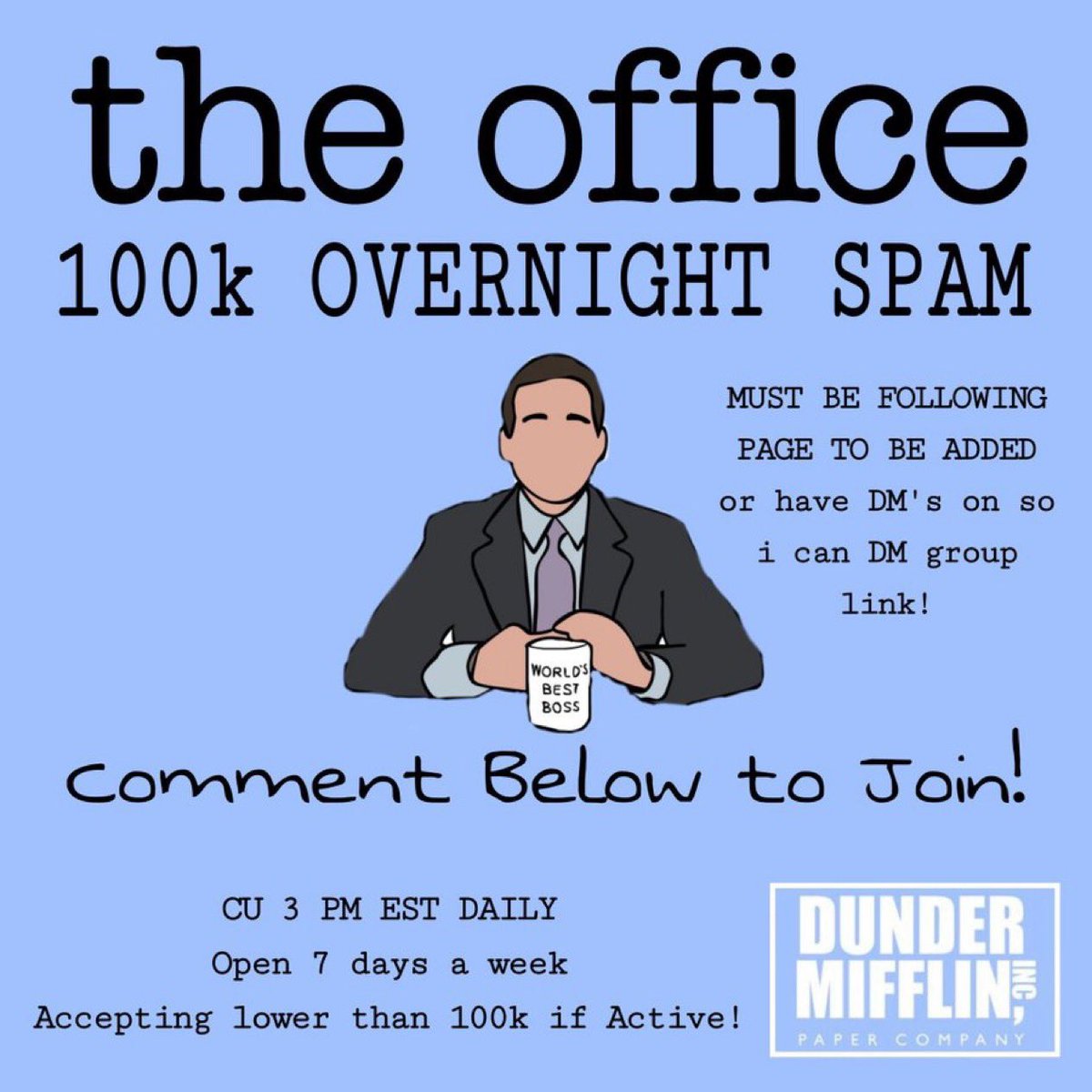 The Office 100k SPAM OVN tweet media