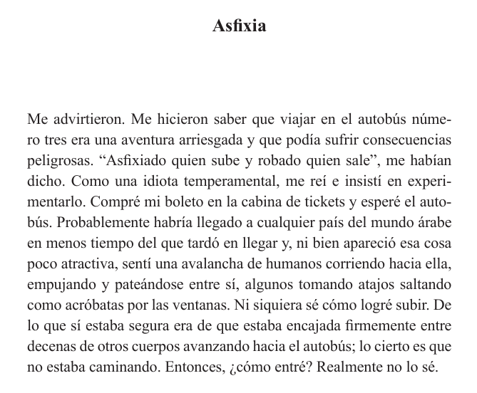 agustin_avenali's tweet photo. Este avance cuesta abajo hacia el más violento tercermundismo en materia de transporte público me hizo acordar a este cuento sobre cómo es para una mujer tomarse un bondi en Marruecos🇲🇦.

Se llama "Asfixia", por supuesto, y arranca así: https://t.co/WRWH6GwE0n