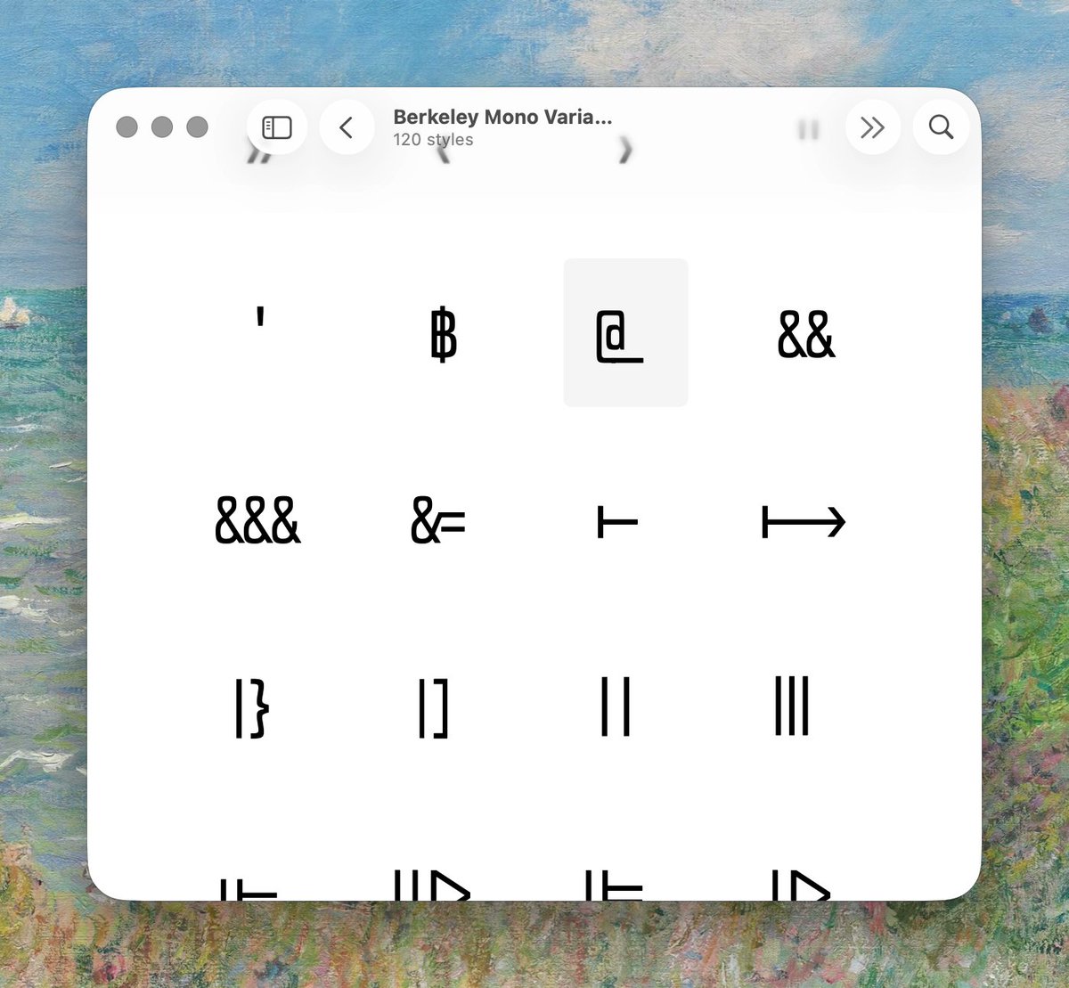 bedesqui's tweet image. unsurprisingly,
@usgraphics' berkeley mono's symbols slap