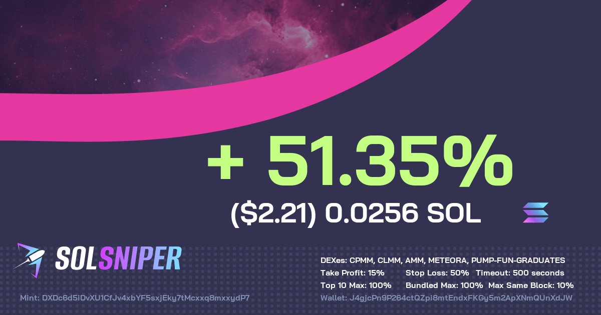 SolSniper | Snipe Memecoins tweet media