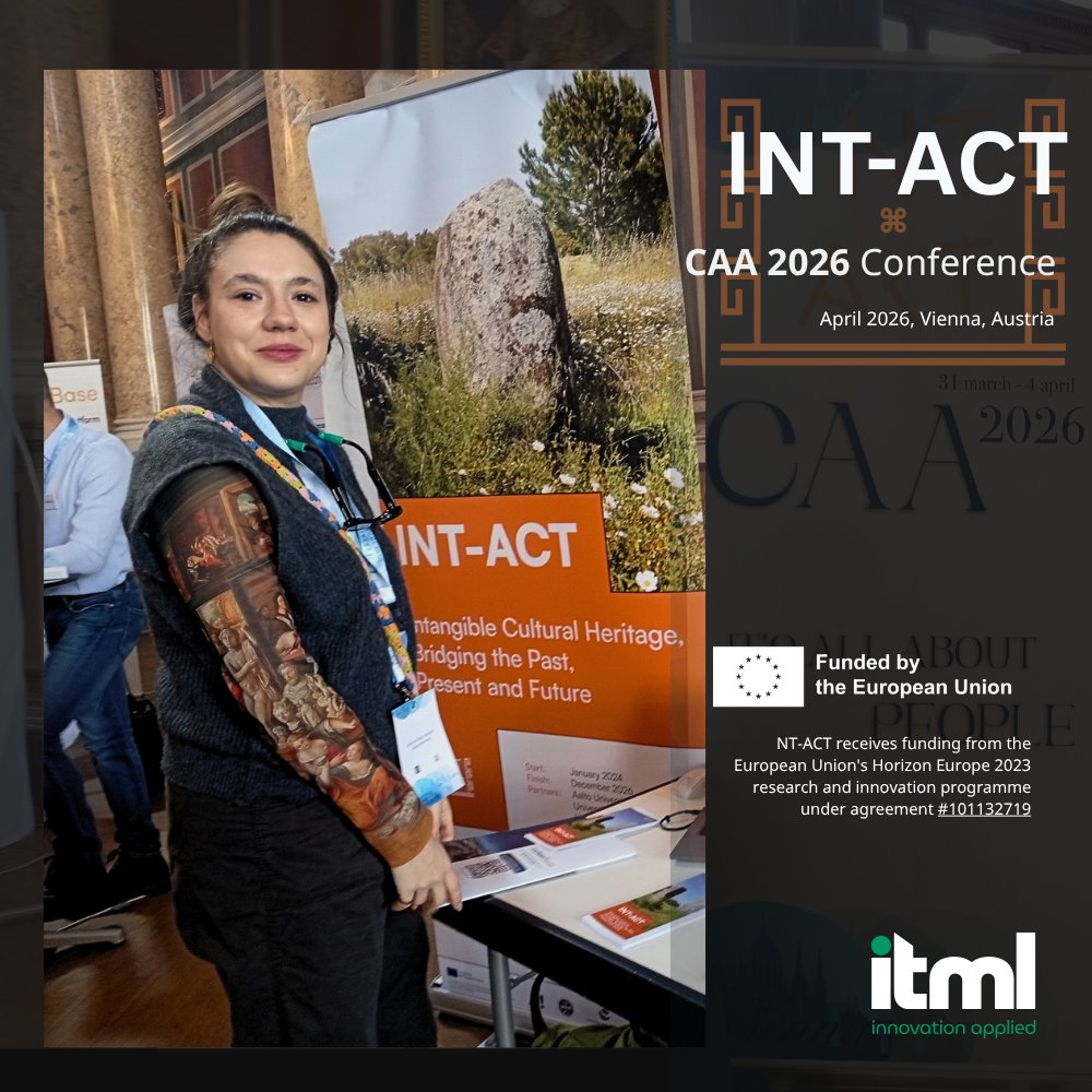 ITMLGR's tweet photo. At our booth, we had the opportunity to present the INT-ACT project joining forces with other innovative EU-funded initiatives shaping the future of digital heritage.
🔗 Learn more:
@int_actHEU : https://t.co/i55WQfi9Yr
#CAA2026: https://t.co/PDCmG85gJq
#DigitalHeritage https://t.co/8qfZKKv5Fy