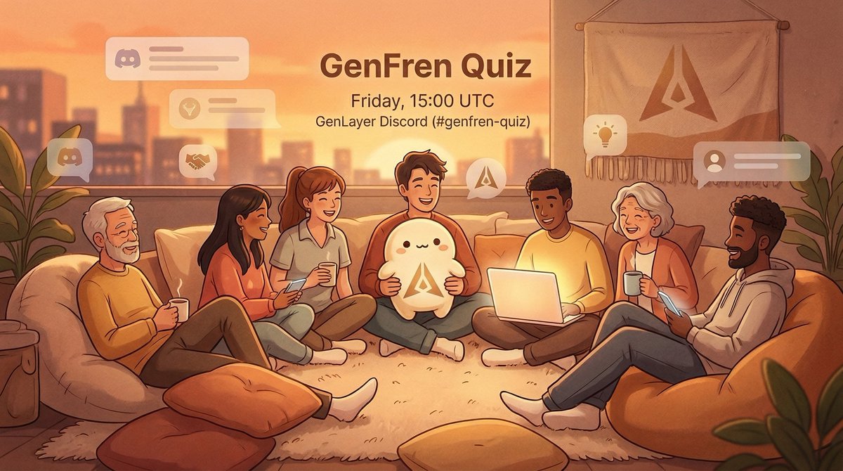 d0gemn's tweet photo. What started as a one-time quiz has now evolved to a weekly vibe.
No pressure, just good people and great energy!
Join the GenFren Quiz
Time: Friday, 15:00 UTC
Venue: GenLayer Discord (#genfren-quiz)
Pull up!! Lets rock and roll
@GenLayer https://t.co/6tD53WNKP0
