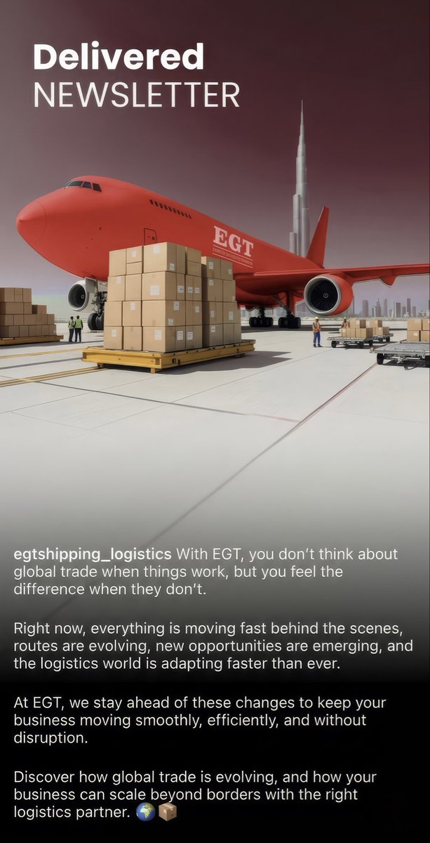 EGTShipping's tweet photo. Contact us via messages or call us at:
π¦πͺ +971 56 790 6000
πΈπ¦ +966 57 403 0000
πΉπ· +90 536 827 7762
π¨π³ +861 996 625 6045
#InternationalShipping #GlobalLogistics
#Cargo #FreightForwarding
#DoorToDoorDelivery
#AirCargo #SeaFreight
#ExpressDelivery
#LogisticsSolutions
#OnTimeDelivery https://t.co/sHd49E8D3h
