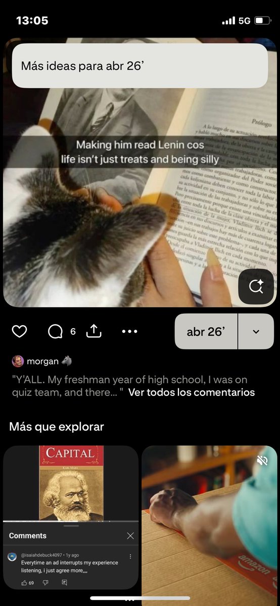 ssilviaaguilera's tweet photo. me alegra mucho que mila sea famosa por leer a lenin pero me molesta que la gente no sepa que se llama mila y es la mejor😭 https://t.co/1Q5WhJprde