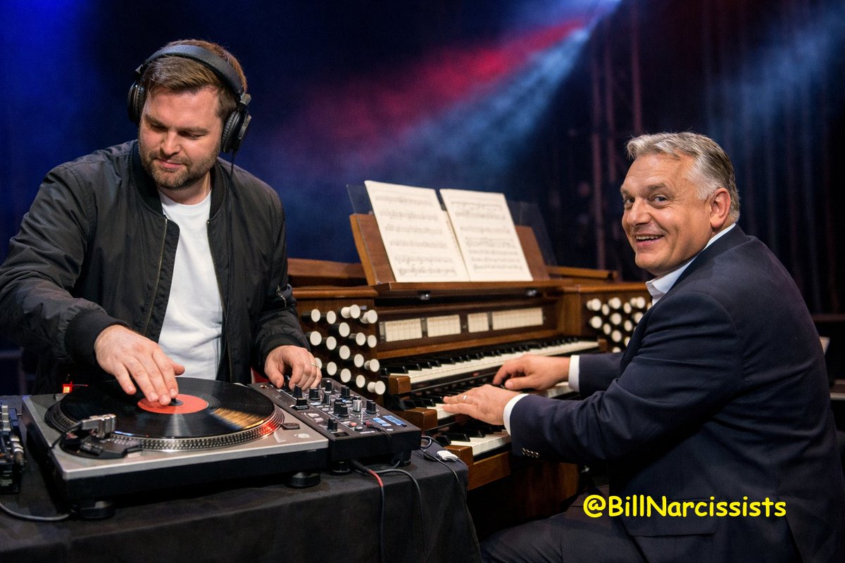 BillNarcissists's tweet image. MUSIC NEWS: AI Music Supergroup Billionaire Narcissists congratulates our very own DJ Pants and Budapest keyboard maestro Vota Allban on their mash-up of Duran Duran's Hungary, like the Wolf.
It's stroganoff the charts! 
#HungaryElection #HungaryFirst