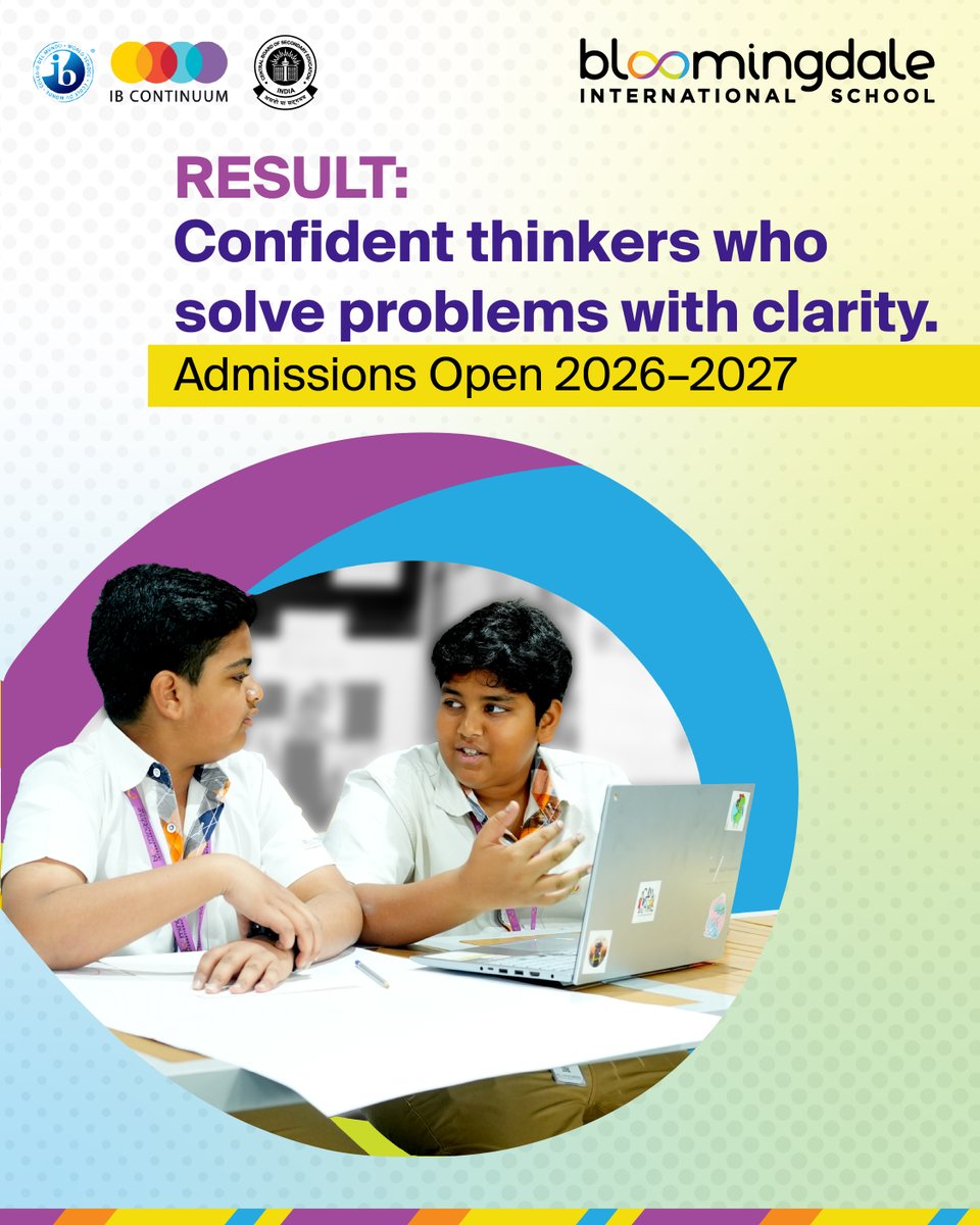 BloomingdaleInt's tweet photo. Strong academics depend on how students think and present ideas. At Bloomingdale International School, Vijayawada, students learn structured thinking—organising ideas, connecting concepts, and communicating clearly for better outcomes.
#educationindia #structuredthinking https://t.co/4LmP12LC1n