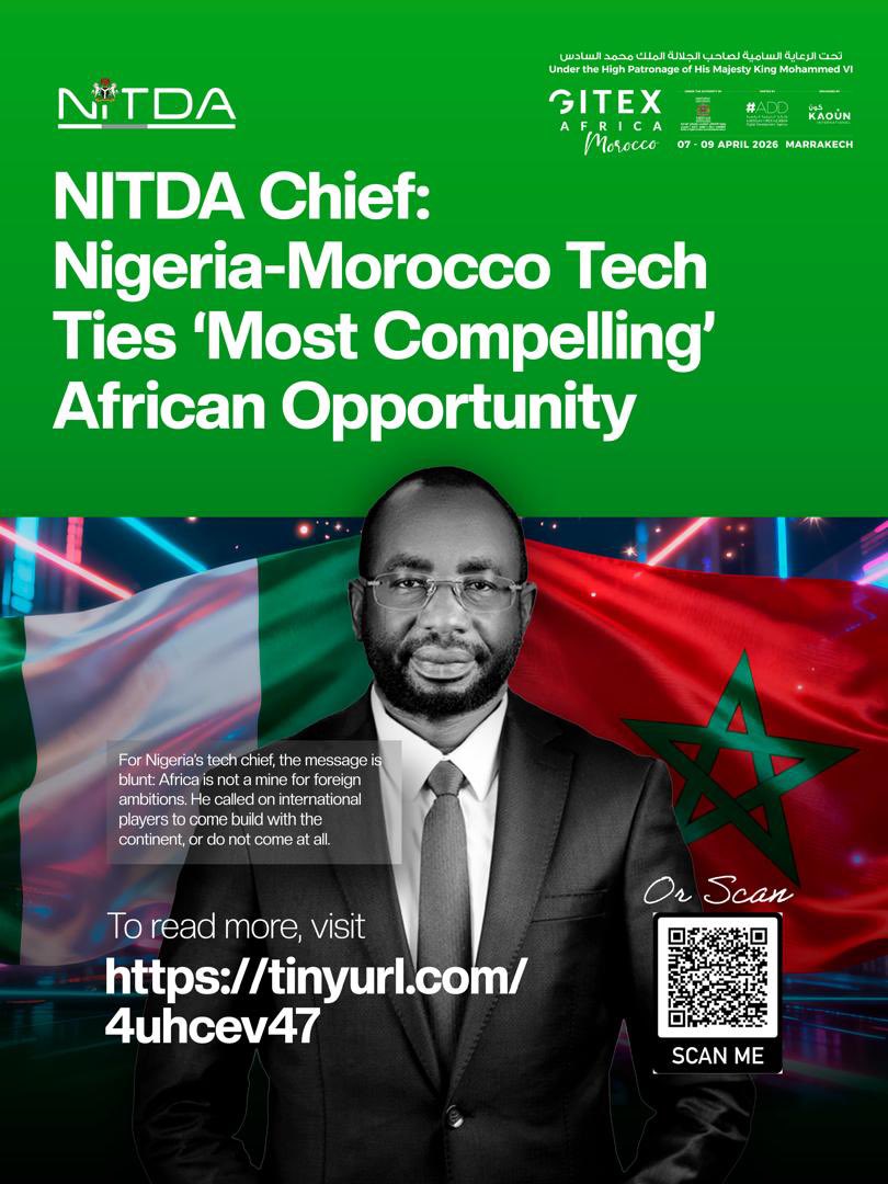 NITDANigeria's tweet photo. From fintech strength to startup innovation, DG-NITDA Kashifu Inuwa highlights how Nigeria-Morocco tech collaboration could redefine Africa's digital future, focusing on partnership and shared growth rather than extraction.

Read the full story: https://t.co/5lngz1jQon https://t.co/TnylWP3yfL