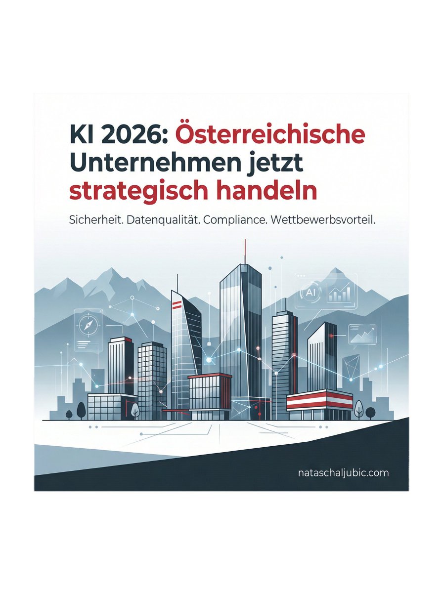 NataschaLjubic's tweet image. Unternehmen, die KI klug, sicher und sichtbar wirksam in Marketing, Kommunikation und Prozesse integrieren, können viel Zeit &amp;amp; Geld sparen. Kostenfreies Erstgespräch buchen? nataschaljubic.at 
#KI #Österreich #Digitalisierung #Marketing #Unternehmen