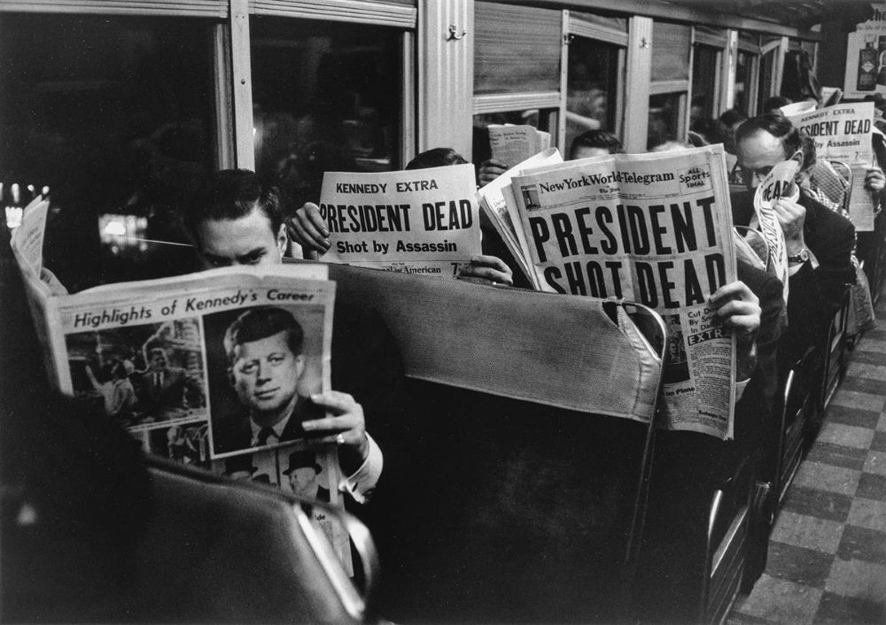 On the 6:25 from Grand Central to Stamford, November 22, 1963 #Photography by Carl Mydans