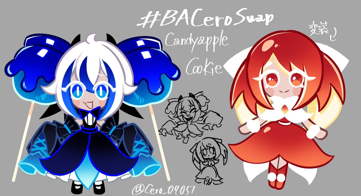 cero_09051's tweet image. #BAceroswap 
Swap🍎(🍏)デザイン
今度こそ完成！！！
ついでに青リンゴならぬ赤りんご妖精クッキーも
