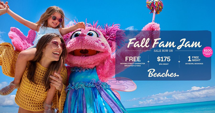tropicalitytips's tweet image. Enjoy a breakfast dance party with the Sesame Street gang at Beaches. 🌞🌊
Check it out now: tinyurl.com/bchsale
#vacations #allinclusive #familyfun #beachtime