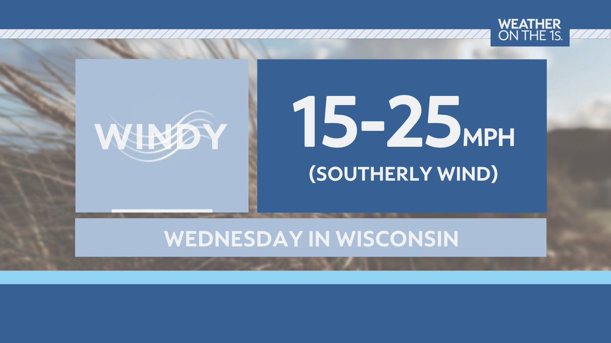 BrookeBrighton's tweet image. It is going to be a #windy Wednesday in #Wisconsin with a southerly wind sustained at 15-25mph with gusts at times up to 40mph. 🌬️ #WIwx
