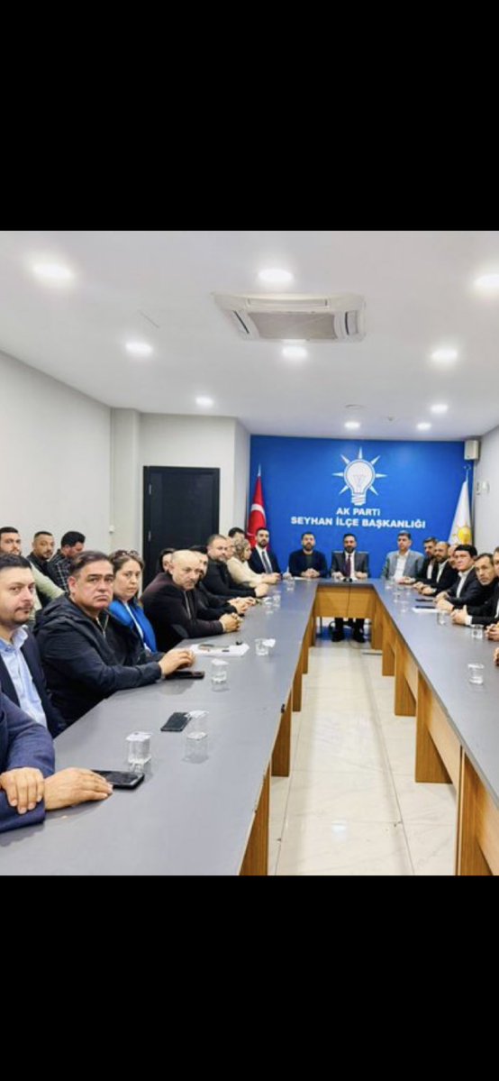 Yönetim Kurulu Toplantımızı gerçekleştirdik.

Ak Parti Seyhan İlçe Yönetimi olarak haftalık toplantımızda ;  Yeni Üye kazandırma  ve İlçemiz ile alakalı kararlar aldık. 
Hayırlı olsun
<a href="/Akparti/">AK Parti</a> 
<a href="/omerrcelik/">Ömer Çelik</a> 
<a href="/abuyukgumus/">Ahmet Büyükgümüş</a> 
<a href="/KaramikSunay/">Sunay Karamık</a> 
<a href="/Tamer_Dagli/">Tamer Dağlı 🇹🇷</a> 
<a href="/ibrahimgokcedg/">ibrahim GÖKÇEDAĞ</a>
