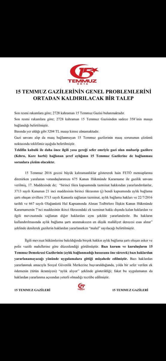 Vatan için bedel ödeyen kahraman #gazi'lerimiz herşeyin en iyisine layıktırlar . Dün devletimiz için canımızdan geçtiysek yarında geçeriz. Yeterli devletimiz varolsun.
<a href="/RTErdogan/">Recep Tayyip Erdoğan</a> <a href="/hasandogan/">Hasan Doğan</a> <a href="/TBMMresmi/">TBMM</a>