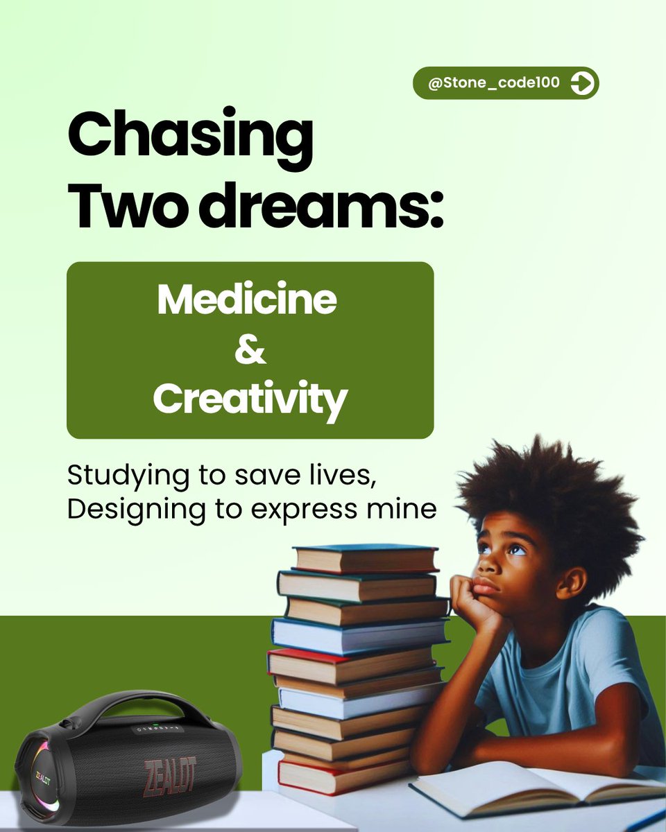 Stone_code100's tweet image. Med school is stressing me, design is calling me… and I’m just here confusing everybody including myself 😂 #FutureDoctor #CreativeStruggle #StayGrinding