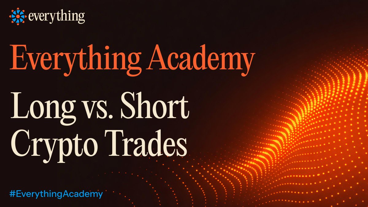 trdEverything's tweet photo. Everything Academy: Long vs. Short Crypto Trades

Long = Bullish | Short = Bearish

A Long Position means you buy crypto now and sell it higher later. You profit when the price rises. 

A Short Position means you sell first, then buy back at a lower price later. You profit when the price falls.

💡Why Crypto Often Favors Longs

On a long-term horizon, Bitcoin has formed higher highs for over a decade. The market is generally expanding, making long positions more common.

However, every big rally is followed by sharp corrections. Creating real opportunities for shorts, too.

Bitcoin is now trading around $70K–$72K after hitting an all-time high near $126K in late 2025.

⬇️ When & How to Go Short

Go short when you expect a decline.

Analyze fundamentals and sentiment, and watch for bearish events such as geopolitical conflicts, weak economic data, or breaking key support levels.

⬆️ When & How to Go Long

Go long during bullish markets or rallies.

Crypto is highly cyclical, with bull and bear phases often tied to the ~4-year halving cycle.

Buy-and-hold also works well for patient investors who believe in long-term expansion.

💁 Remember:

Finding the right direction is only half the battle. Timing + solid risk management win trades.

Always do your own analysis and never risk more than you can afford to lose.

Which side are you on right now: LONG or SHORT?

Trade it on Everything, where your first trade gives you a 50 $E bonus (~$4.6 USDT) + Points.

📌 https://t.co/NtsRwGdhLE