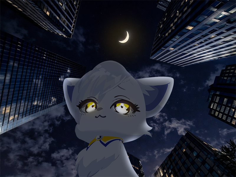 CatenaTale's tweet photo. ビルの隙間に光る三日月。あんなに小さいのに、どうしてこんなに懐かしくて、泣きたくなるのかしら。 https://t.co/c2YO2l7JG7