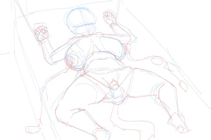 今日の支援サイト用エロ落書きのラフ 