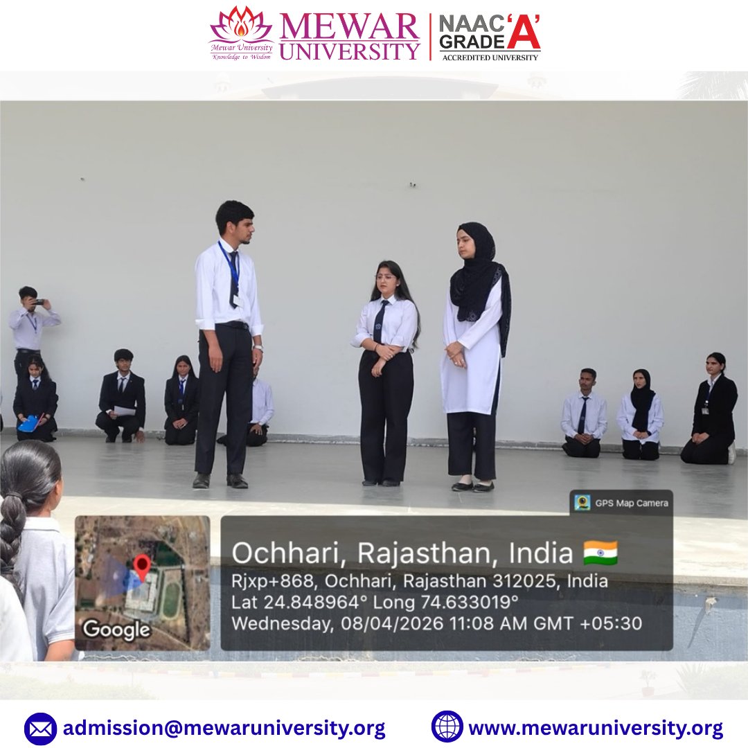 universitymewar's tweet image. 🎭 Extension Activity Report | NAAC Cycle 3 Initiative
📅 8 April 2026
📍 AIM Academy, Chittorgarh

#MewarUniversity successfully conducted an impactful #ExtensionActivity under #NAACCycle3, focusing on raising awareness about #Dowry and #DomesticViolence.

#SocialAwareness