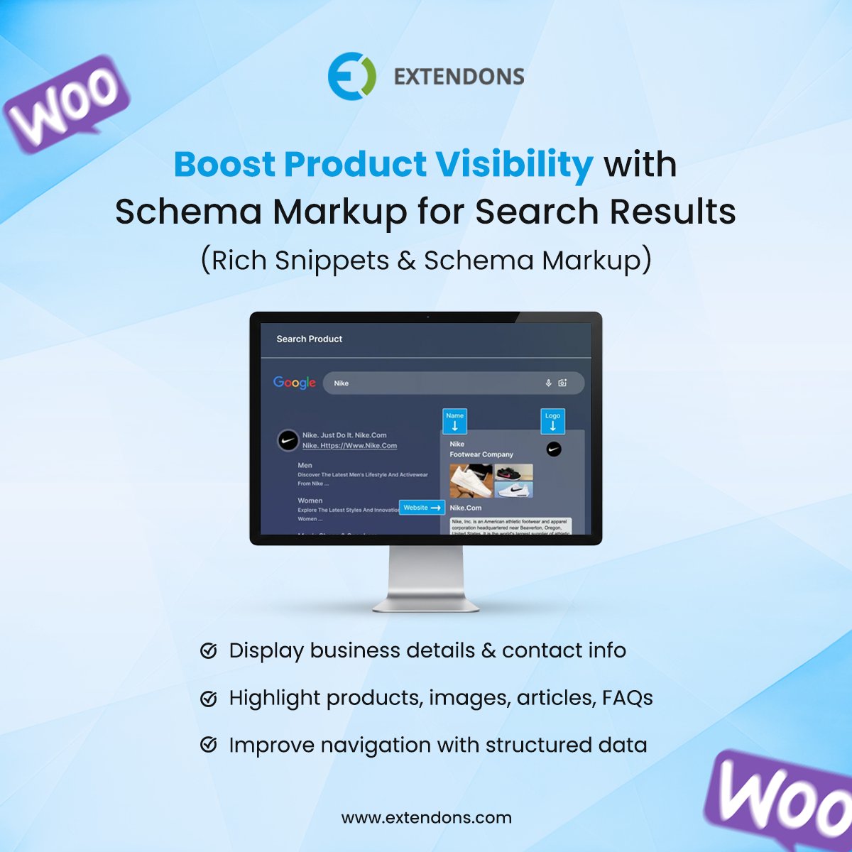 extendons's tweet photo. Boost WooCommerce visibility with Rich Snippets✨
Show prices, availability, and key product details in search results to increase clicks and conversions.

Try it now: https://t.co/n7zdEluiEg

#Extendons #WooCommerce #RichSnippets #EcommerceSolutions https://t.co/aQCQwVSBIl