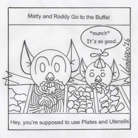 slap_comics's tweet photo. Uncultured 
(Matty the Batty # 224) 
If you enjoy what I do, please support me on Ko-fi!
https://t.co/Y5tFtOxy1e 
Also visit my Cafe Press store, click on the Link Tree on my profile
https://t.co/OSBK4dDiBH
 #BuffetExperience #BuffetLovers  #comicstrips #comicstyle #comics https://t.co/eewOpDpNKx
