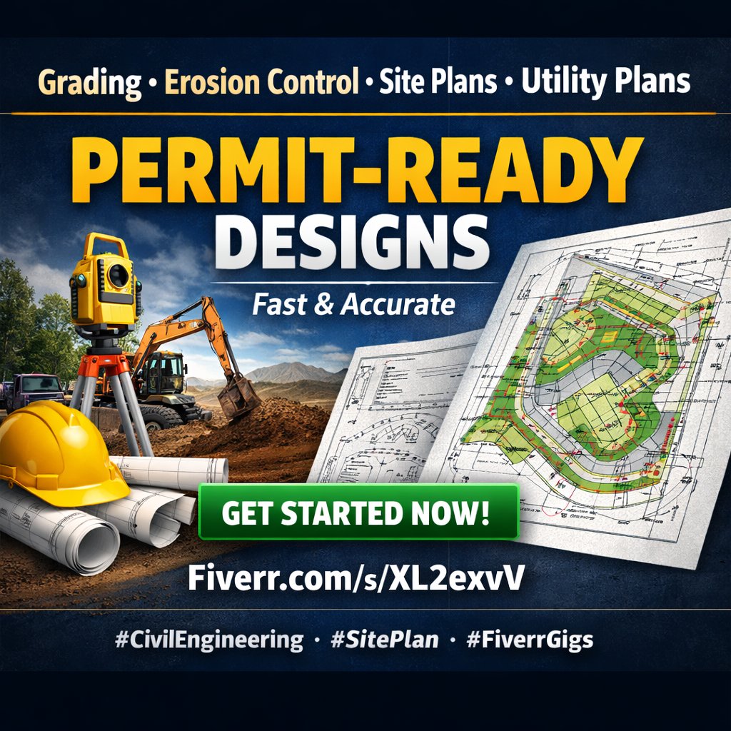 engr_benjaminha's tweet image. Need grading, erosion control, site &amp;amp; utility plans? I deliver precise, permit-ready drawings fast.
 fiverr.com/s/XL2exvV
#CivilEngineering #SitePlan #GradingPlan #ErosionControl #UtilityPlan