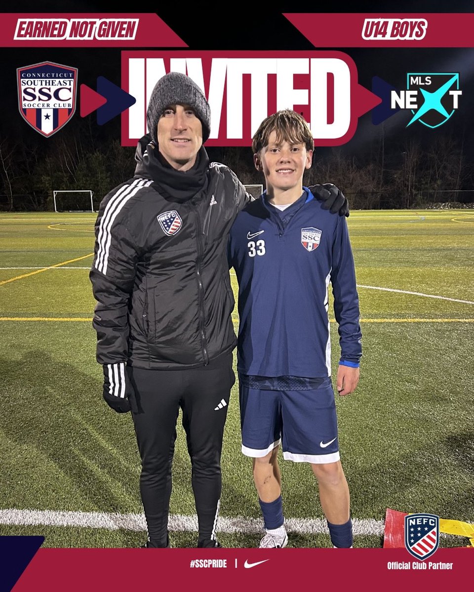 SEsoccerclubCT's tweet photo. 𝐈𝐍𝐕𝐈𝐓��𝐃

Congratulations to the 7 boys invited to attend this weeks @NEFC_US @MLSNEXT Homegrown practices as a result of their outstanding performance &amp; development so far this year. 

#SSCPride https://t.co/QWu3arWH7z