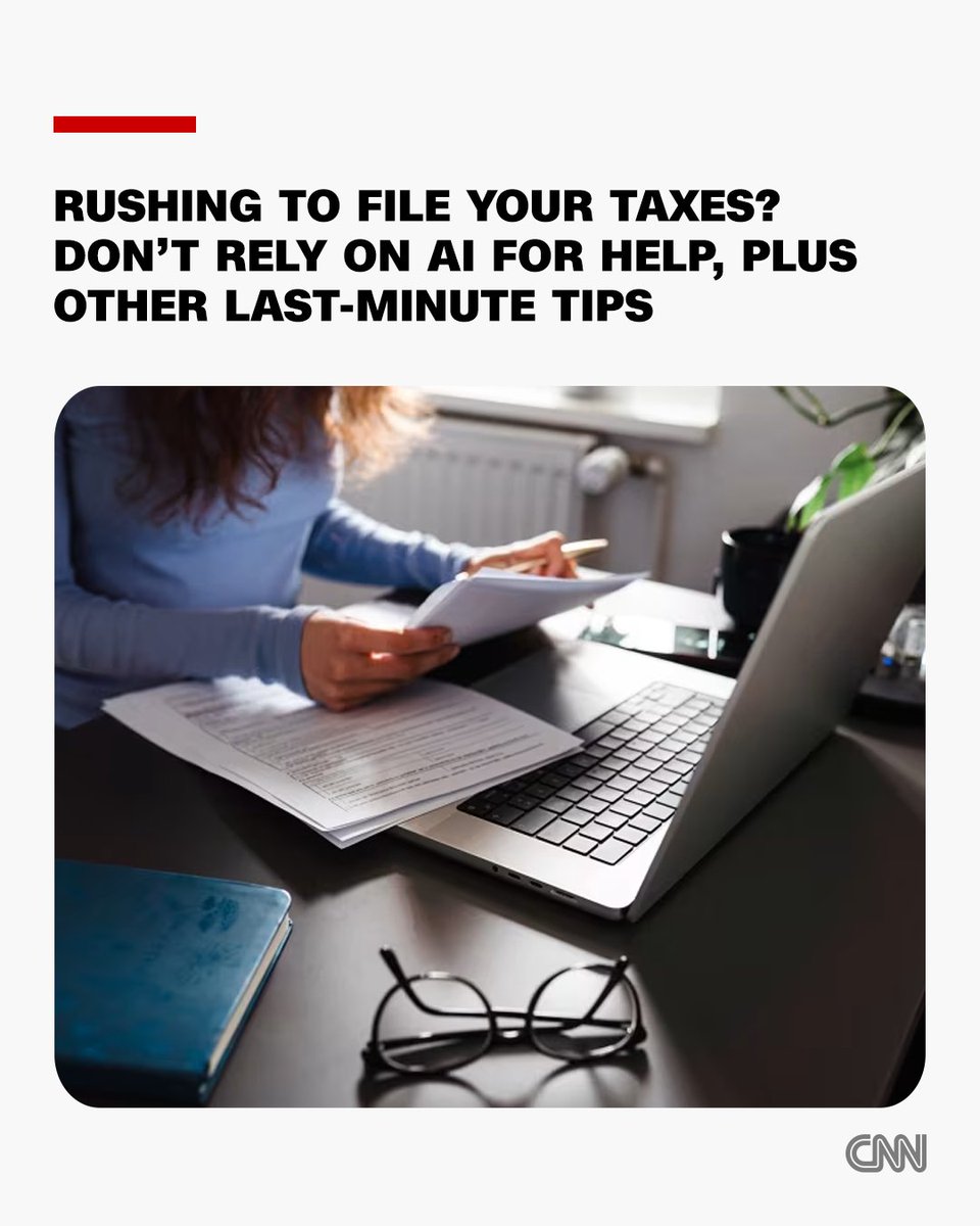 CNN's tweet photo. Here are some last-minute dos and don'ts to make sure you avoid hitting any snags along the way when filing your taxes. https://t.co/tcvPXUSbcj https://t.co/peQcYt6cAo