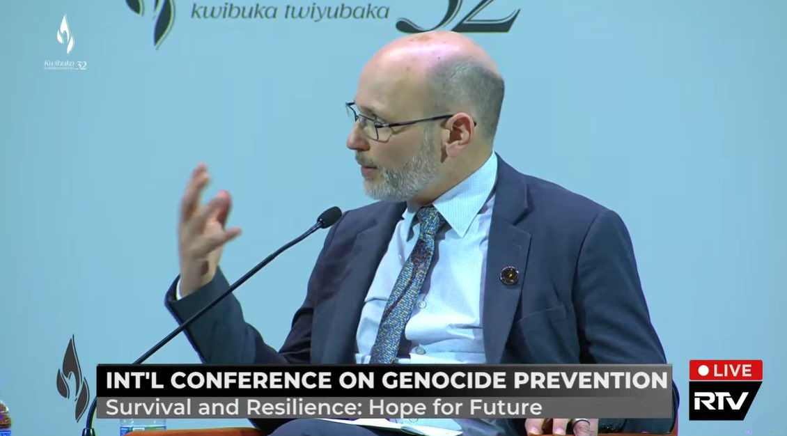 ElisabethJT's tweet image. “Can education be a vaccine against hate? 
Literacy &amp;amp; numeracy help you be informed but not necessarily to become a kind human being. We must emphasize values, empathy, critical thinking."
@Aegis_Trust CEO @DrJMSmith at @Ibuka_Rwanda Conference on #Genocide prevention in #Rwanda