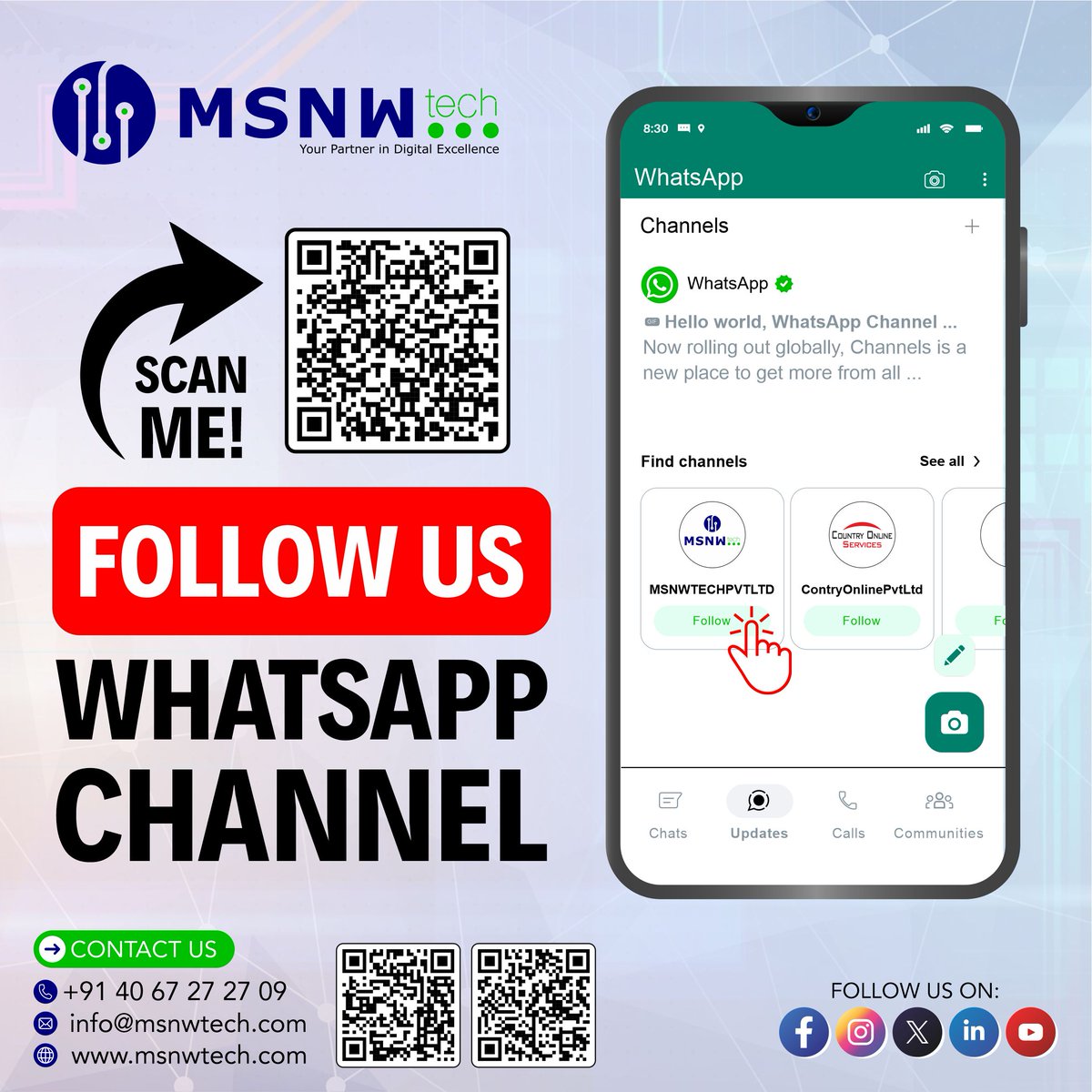 msnwtechpvtltd's tweet image. 📲 Stay Updated with MSNW Tech!
Join our WhatsApp Channel for the latest updates, exclusive offers, and personalized assistance right at your fingertips.
whatsapp.com/channel/0029Va…

#MSNWTech #WhatsAppUpdates #StayConnected
whatsapp.com/channel/0029Va…
