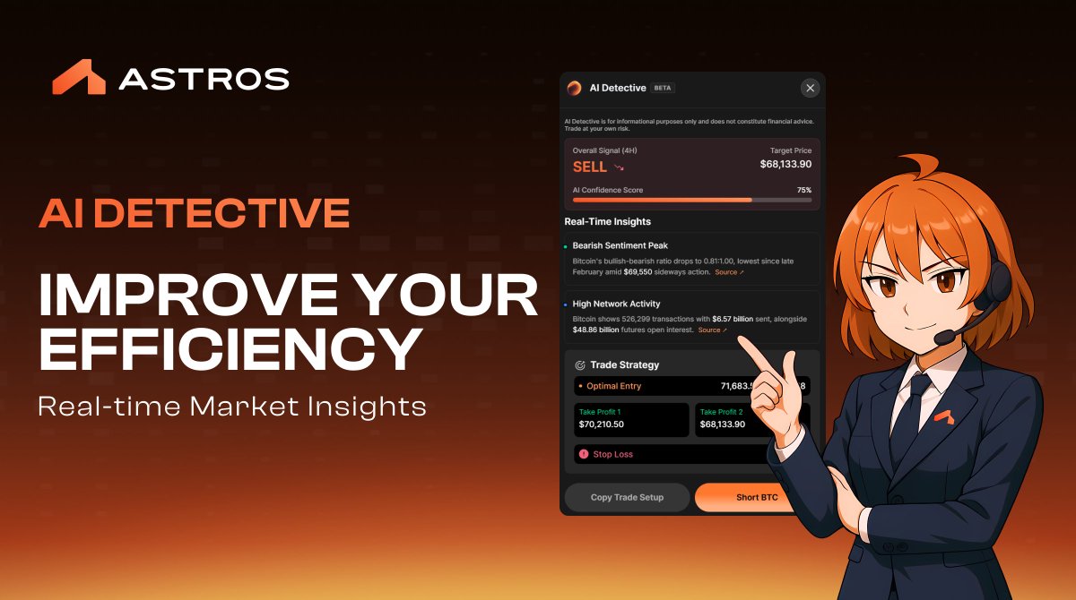 astros_ag's tweet image. Improve your trading efficiency with AI Detective. 

🔸Real Time Insights
🔸Optimal Trading Strategy
🔸 Auto-set trades