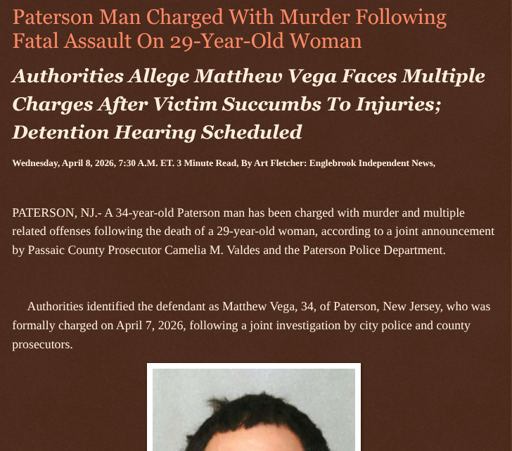 ArtFletcher9's tweet photo. Paterson Man Charged With Murder Following Fatal Assault On 29-Year-Old Woman https://t.co/RVNJ7XKhPk via @Englebrooknews #NewJersey #CrimeNews #PassaicCountyNJ #PatersonNJ #fatal #assault #arrested #murder #charges #beatingdeath @wireless_step @HRG_Media @LodiNJNews @Fordmb1953 @SarahGeving1 @Shannon96574094 @Daytobehappy @janninereid1 @gator4kb18 @TrumpWasRite2 @KathyKbrose @RobGerundo @JimBobW49