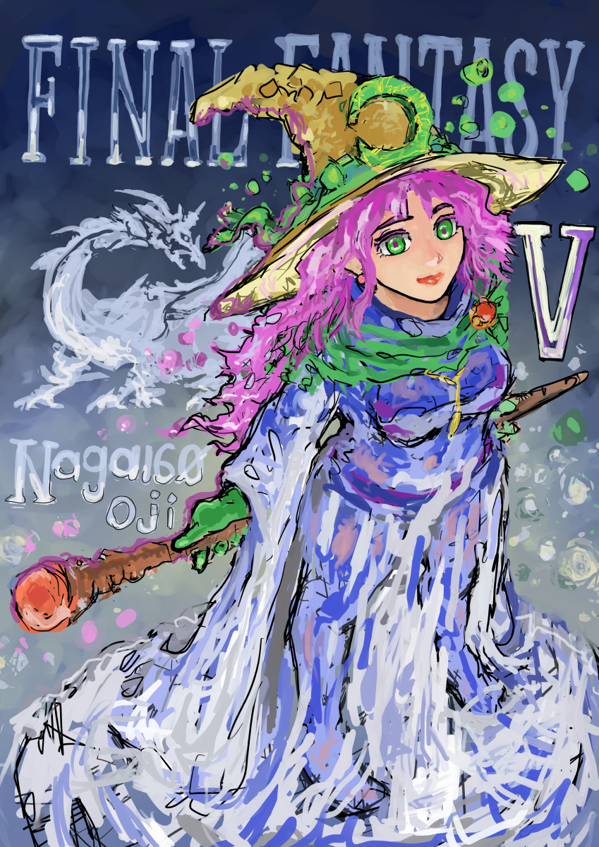 Naga160oji's tweet photo. FFⅤの黒魔道士のファリスを描きました。
丈の長いローブが透けてたらいいなという、
まごころを込めて描きました。 ＃FF5 https://t.co/OSiFtbRDRg