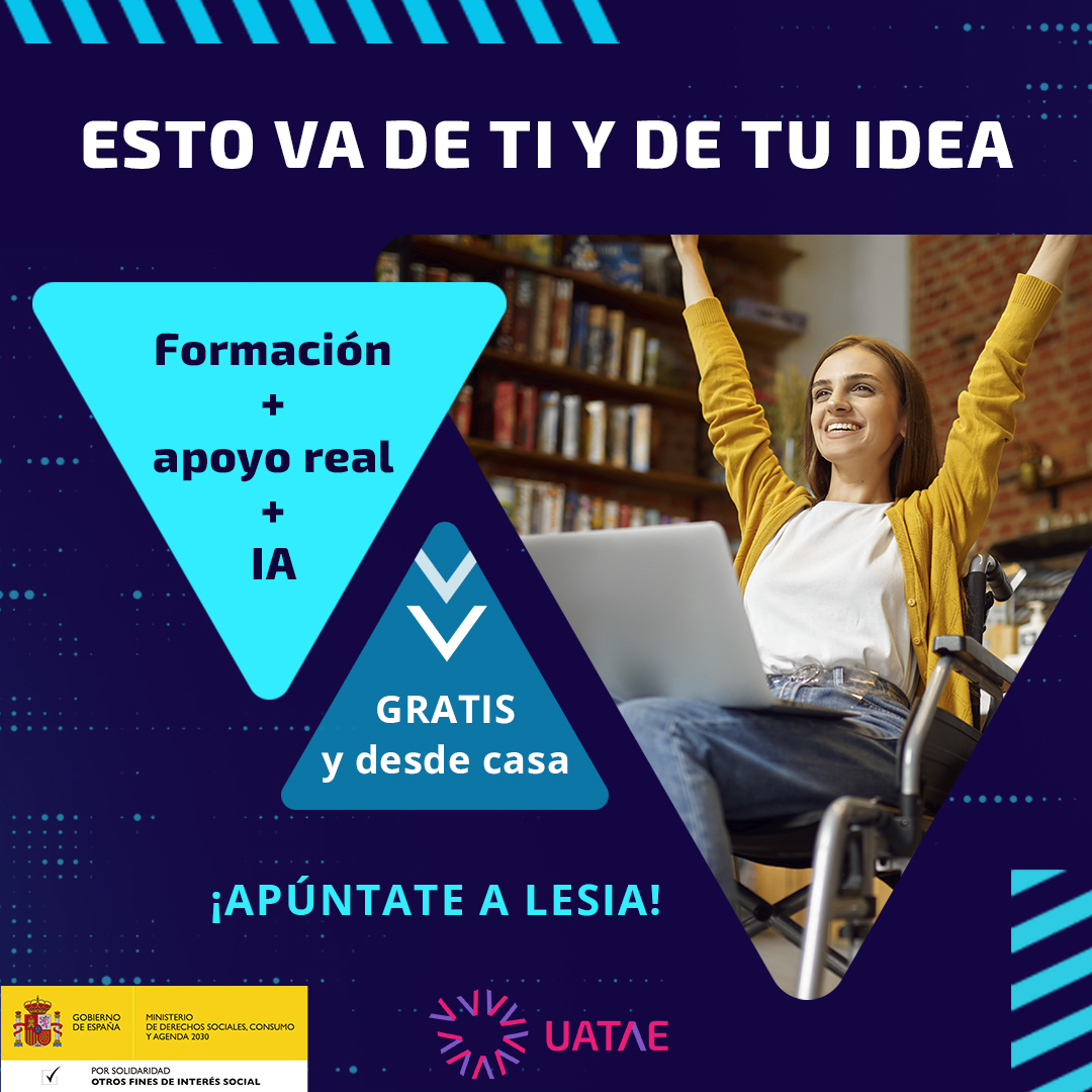 uatae_es's tweet photo. Tienes una idea o simplemente ganas de empezar… en UATAE te ayudamos a crear tu proyecto paso a paso usando herramientas digitales e IA
LESIA es gratuito
Si tienes entre 16 y 35 años ¡no te quedes sin tu plaza!
https://t.co/AW5IrsOQ46
#EmprenderJoven #ConImpacto #LESIA #UATAE https://t.co/xexA3bbfHz