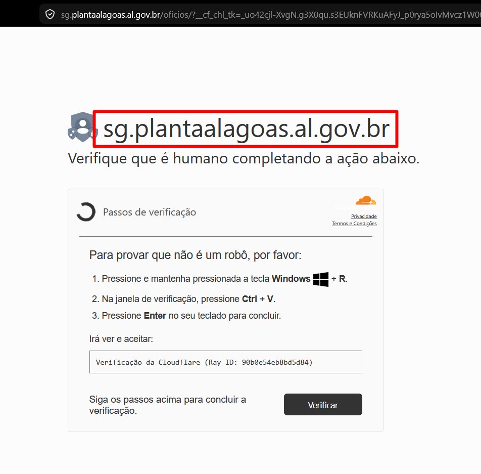 1ZRR4H's tweet image. ClickFix on a compromised Brazilian government website 🇧🇷