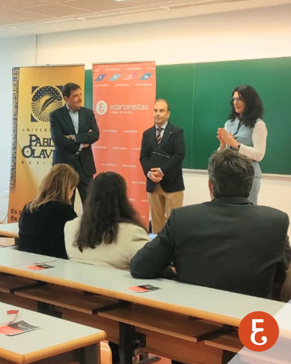 EconomistasSE's tweet photo. Comienza el acto institucional: ¿A qué se dedica realmente un economista? 

Con Álvaro López Cabrales,  Decano de la Fac. de CCEE de la UPO, @AvizcainoF, pta. de la Comisión de Formación y Empleo de @EconomistasSE y José Luis Glez., miembro de la Junta de Gob. del Colegio https://t.co/KQ8cItfVWm