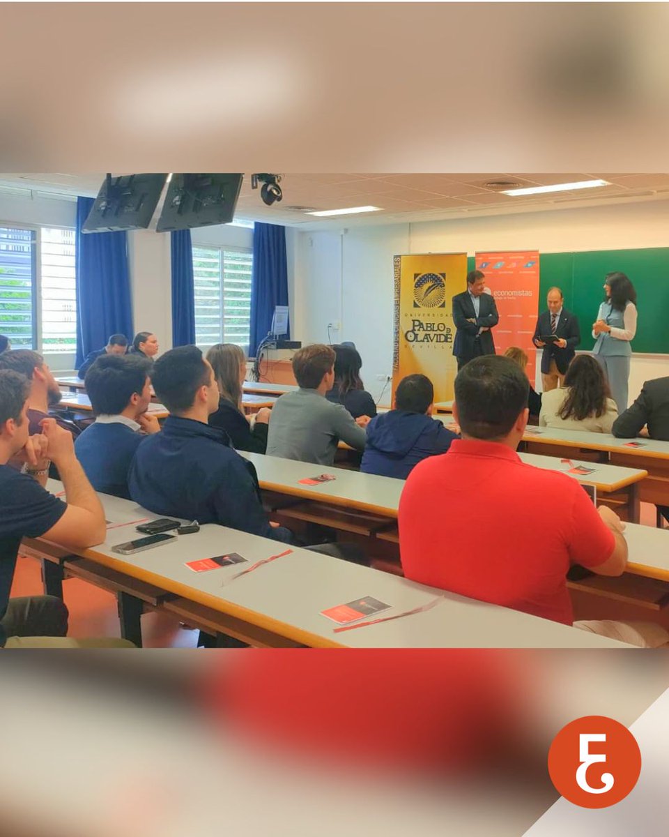 EconomistasSE's tweet photo. Comienza el acto institucional: ¿A qué se dedica realmente un economista? 

Con Álvaro López Cabrales,  Decano de la Fac. de CCEE de la UPO, @AvizcainoF, pta. de la Comisión de Formación y Empleo de @EconomistasSE y José Luis Glez., miembro de la Junta de Gob. del Colegio https://t.co/KQ8cItfVWm