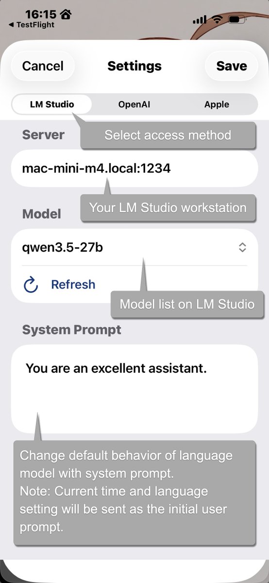 MacLab2010's tweet photo. My iOS app "mini Assistant" is a tiny client for LM Studio API, OpenAI API, and Apple's on-device Foundation Model.
https://t.co/7Al3bYVq4K https://t.co/7KncRKgxFz