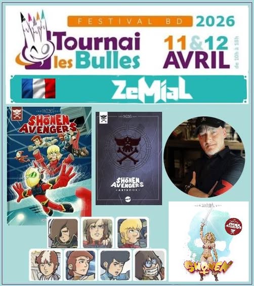 ZeMiaLWorld's tweet photo. ✍️Retrouvez-moi en dédicace ce 11 et 12 avril 2026 au festival Tournai les Bulles pour discuter de mes projets, de nos héros favoris, vous présenter mon artbook SH♀NEN et bien évidemment signer vos livres &amp; articles by ZeMiaL ^^

-Entrée gratuite-
Infos : https://t.co/U5h1OQSjsj https://t.co/XU0nfmH99z