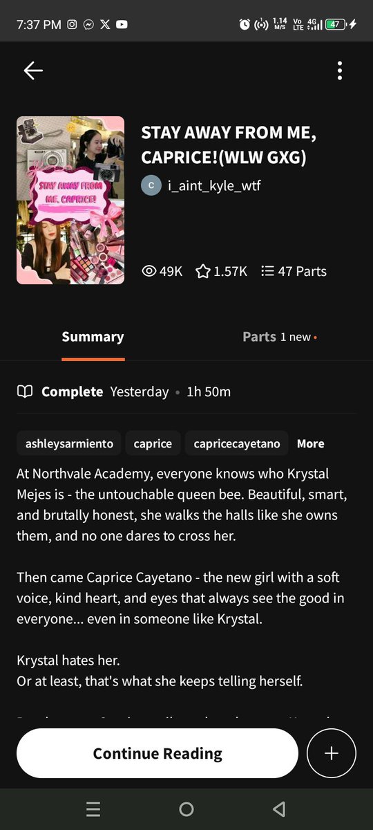 kyle_xsf's tweet photo. hi, normal lang kiligin kapag ganto na kadami reads ng story diba,,, #capkrys/#captal https://t.co/G6Q8bfAwu9