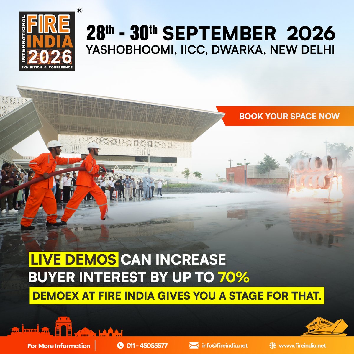 FireIndia's tweet photo. What if your product could close deals before the exhibition even ends?

Live demonstrations can increase buyer interest by up to 70% — because performance builds confidence faster than presentations ever can.

Book your space : https://t.co/Lglk70gzQS

#FireExpo #FireIndia2026 https://t.co/zCuDYzbUCi