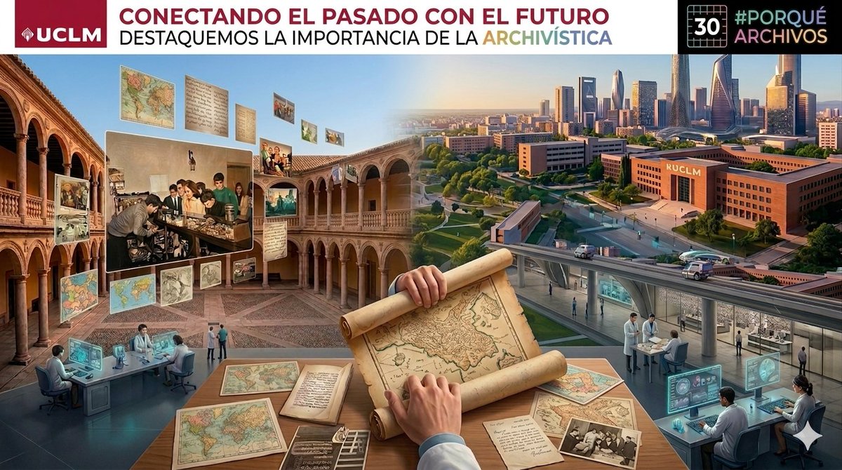 ArchivoUCLM's tweet photo. ¿Por qué archivos? 🤔 
Para cerrar el #Archive30 lanzamos la gran pregunta.
En @uclm_es  creemos que los archivos son la base sobre la que construimos el futuro. Son la memoria y el conocimiento accesible para todos. 
Sin ellos, ¡la historia no tendría voz!
#WhyArchives @ARAScot https://t.co/418fbCfbEe