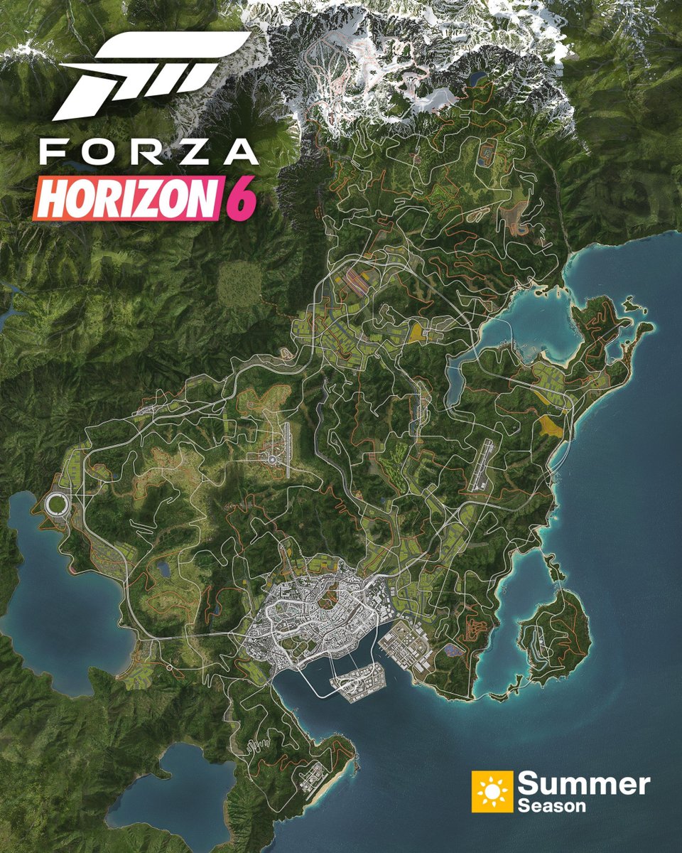 neonsect_com's tweet photo. Japan is the place: Forza Horizon 6 devs just revealed the game's Summer map.

The developers are calling it the most vertical and content-dense map in the series.

As a reminder, the release is set for next month—May 19th! https://t.co/S0r5v4ncJN