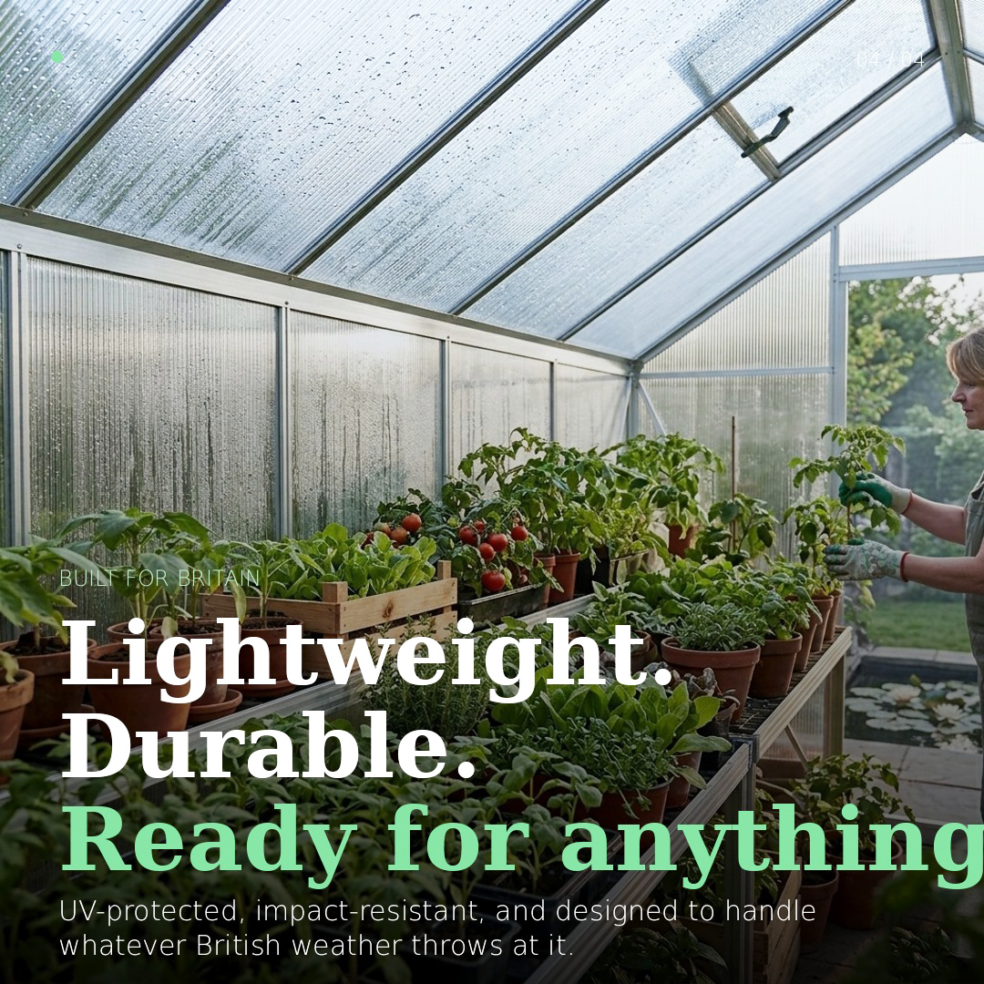 sheet_plastics's tweet photo. Did you know twinwall polycarbonate helps insulate your greenhouse? 🌱

The hollow air pockets between the layers slow heat transfer; keeping plants warmer for longer.

Lightweight. Durable. Built for British weather.

#Twinwall #GardenUK #Greenhouse https://t.co/wAsm79tCm4