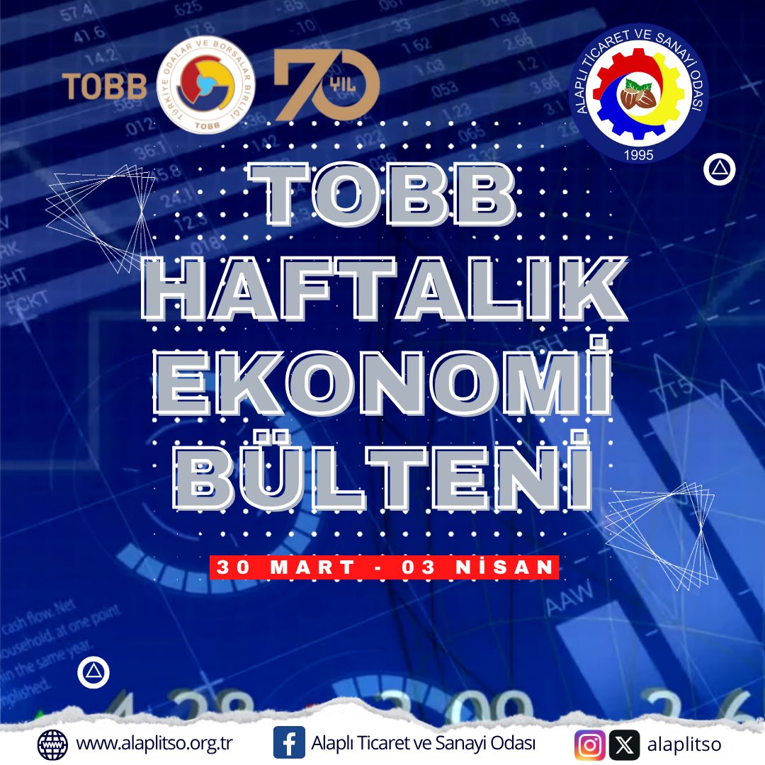 alaplitso's tweet photo. Değerli Üyelerimiz, 30 Mart - 03 NisanTarihleri arasında Türkiye ve dünya ekonomisinde yaşanan güncel gelişmelerin yer aldığı TOBB Haftalık Ekonomi Bülteni’ni sizin için derledik. Bültene ayrıca https://t.co/zvt36EhHw3 linkinden de ulaşabilirsiniz. #TOBBHEB #tobbiletişim https://t.co/Qy2CfZzLnL
